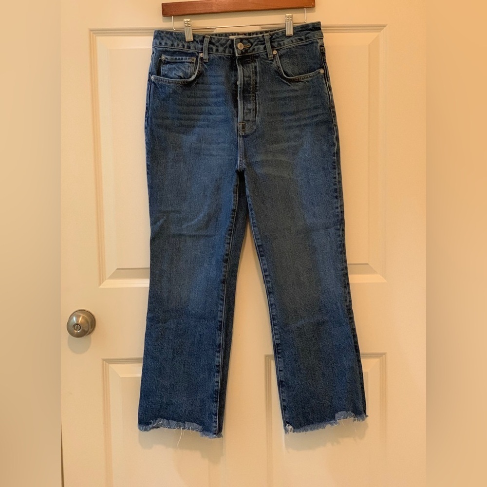 We The Free Button Up Blue Raw Hem Jeans - Size 29
